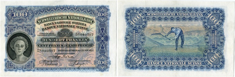 Schweiz 
 Ausgaben der Schweizerischen Nationalbank ab 1907 
 100 Franken 1927...
