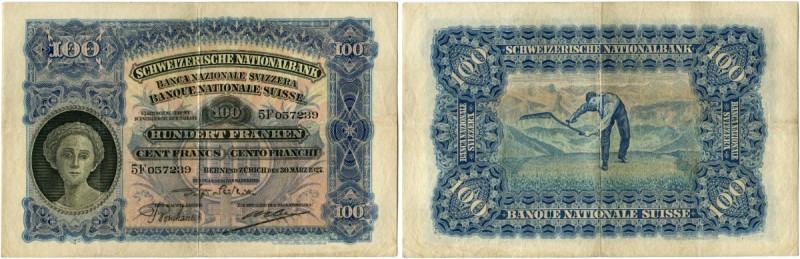 Schweiz 
 Ausgaben der Schweizerischen Nationalbank ab 1907 
 100 Franken 1927...