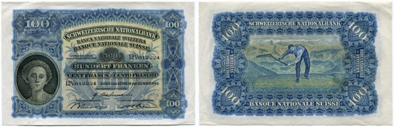 Schweiz 
 Ausgaben der Schweizerischen Nationalbank ab 1907 
 100 Franken 1944...