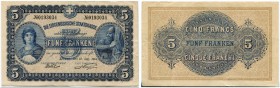 Schweiz 
 Eidgenössische Staatskasse 
 5 Franken 1914, 10. August. Ausgabe in deutscher Sprache. Richter/Kunzmann KS7a; Pick 14. Selten / rare. -II ...