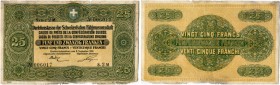 Schweiz 
 Darlehenskasse der Schweizerischen Eidgenossenschaft 
 25 Franken 1914, 9. September. Ausgabe/issue S.2M - 006017. Richter/Kunzmann DK 1b ...