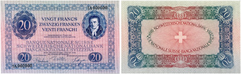 Schweiz 
 Reservebanknoten der Schweizerischen Nationalbank 
 20 Franken 1926....
