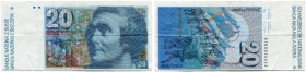 Schweiz 
 Varia 
 20 Franken 1981. Schneidefehler/cutting error. Zu Richter/Kunzmann FD2. III / very fine.