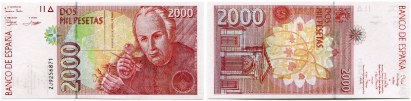 Spanien 
 Königreich 
 2000 Pesetas 1992, 24. April. Pick 164. I / uncirculate...