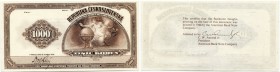 Tschechoslowakei 
 Republik 
 1000 Kronen 1919, 15. April. Einseitiger Spezialdruck für Sammler der/uniface print for collectors by the American Ban...
