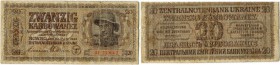 Ukraine 
 Banknoten während der deutsche Besetzung des 2. Weltkriegs 
 Lot 1942. 5 Karbovanez vom 10. März 1942. 10 Karbovanez vom 10. März 1942. 20...