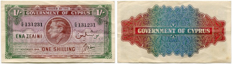 Zypern 
 Unter britischer Administration 
 1 Shilling 1944, 25. November. Pick...