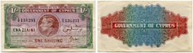 Zypern 
 Unter britischer Administration 
 1 Shilling 1944, 25. November. Pick 20. -II / nearly extremely fine.