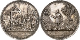 Johann Friedrich de Saxe (1532-1554). Médaille en argent 1538, par Hans Reinhart l'Ancien. DOMINVS MOYSI DE RVBRO LOQVITVR ET IN EGIPTVM MITTIT AD PHA...