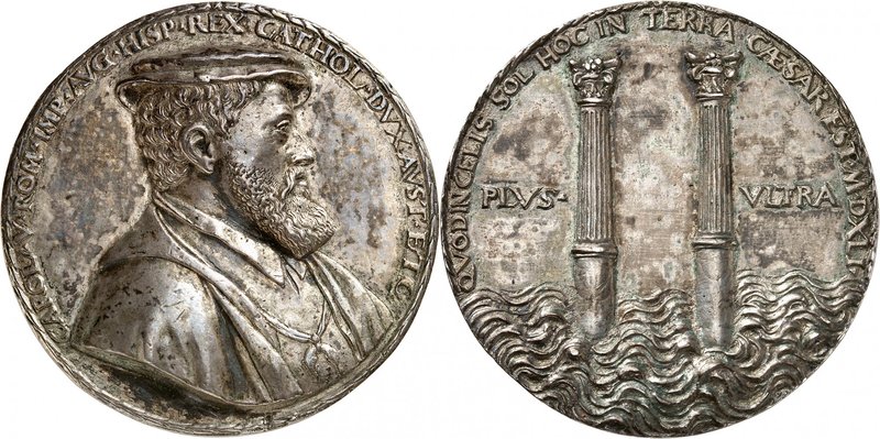 Charles Quint. Médaille en argent 1541. CAROL V ROM IMP AVG HISP REX CATHOL DVX ...