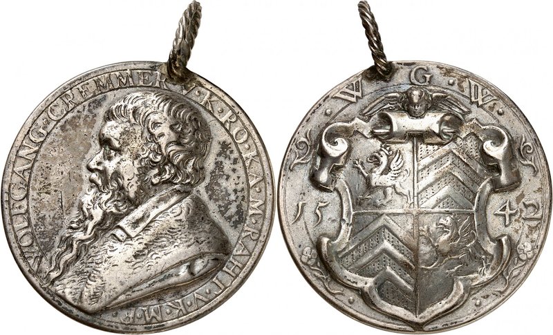 Wolfgang Cremmer. Médaille en argent 1542, par Alessandro Abondio. WOLFGANG CREM...