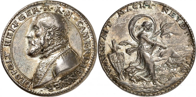 Leopold Heyberger. Médaille en argent 1558, par Joachim Deschler. LEOPOLT HEYP G...