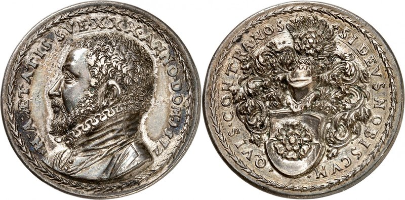 Médaille en argent 1572, par Balduin Drentwett. H A AETATIS SVE XXX ANNO DOM 157...
