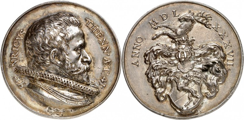 Heinrich Thenn. Médaille en argent 1587, par Valentin Maler. HENRICVS THENN AET ...