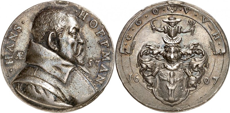 Hans Hoffman. Médaille en argent 1607, par Alessandro Abondio. HANS HOFFMAN Bust...