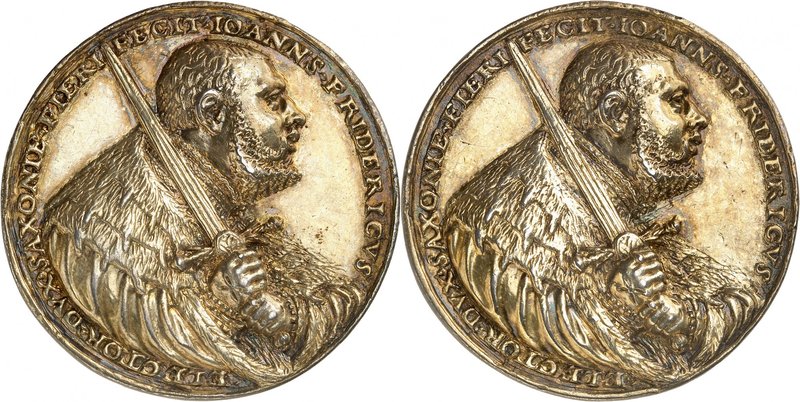 Johann Friedrich de Saxe (1532-1554). Médaille en argent doré. IOANNS FRICERICVS...