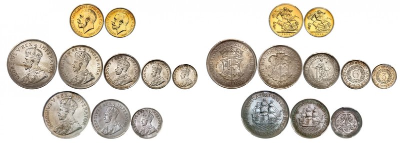 Union d'Afrique du Sud, 1910-1961. 
Série de 10 monnaies 1923, Pretoria. FRAPPE...