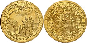 Bavière
Ferdinand-Marie, 1651-1679. 
4 Ducats 1665, Munich. Armoiries surmontées de deux couronnes et entourées de quatre petits écussons ovales. Da...
