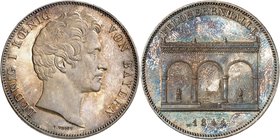 Bavière
Louis I, 1825-1848. 
Double Taler 1844, Munich. Tête nue à droite. Nom du graveur au-dessous / Temple des Héros à Munich. Date à l'exergue. ...