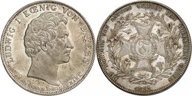 Bavière
Louis I, 1825-1848. 
Taler 1827, Munich. Tête nue à droite. Nom du graveur au-dessous / Initiale de la reine Thérèse de Saxe-Hildburghausen ...