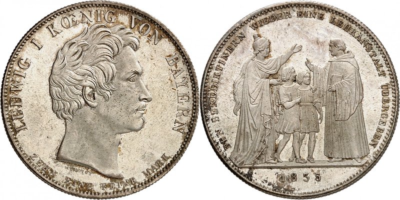 Bavière
Louis I, 1825-1848. 
Taler 1835, Munich. Tête nue à droite. Nom du gra...