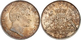Bavière
Louis I, 1825-1848. 
2 Gulden 1847, Munich. Tête nue à droite. Nom du graveur au-dessous / Armoiries couronnées soutenues par deux lions. Da...