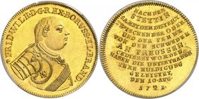 Prusse
Frédéric-Guillaume I, 1713-1740. 
8 Ducats 1721, Berlin. Buste cuirassé à droite / Inscription curviligne sur treize lignes. Tranche lisse. 2...