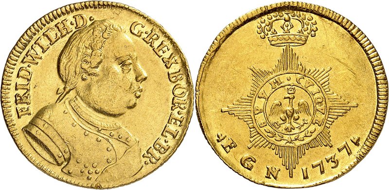 Prusse
Frédéric-Guillaume I, 1713-1740. 
Ducat 1737, Berlin. Buste cuirassé à ...