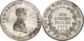 Reuss-Greiz 
Henri XIII, 1800-1817. 
Taler 1812, Saalfeld. Petit buste à droite / Valeur et date dans une couronne de chêne. 27,87g. Dav. 796; Kahnt...