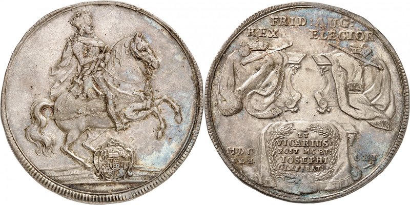 Saxe 
Frédéric Auguste, duc et électeur, 1694-1733. 
Taler 1711, Dresde. Le du...