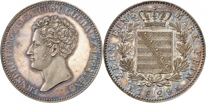 Saxe-Cobourg et Gotha
Ernest I, 1826-1844. 
Taler 1829, Gotha. Tête nue à gauc...
