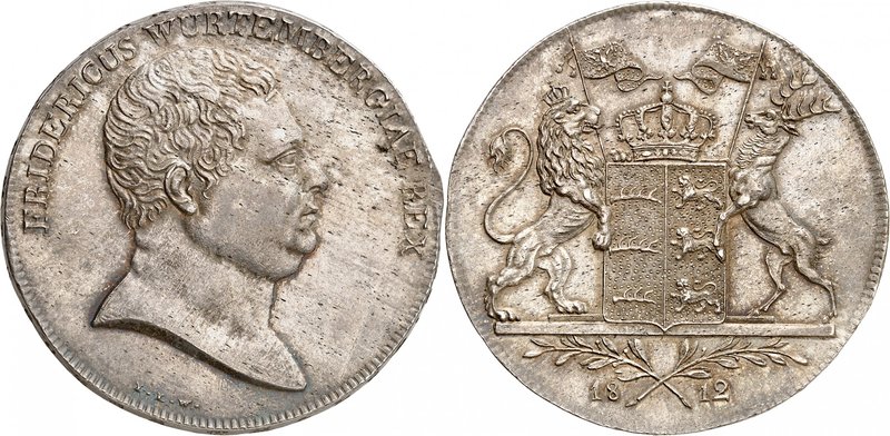 Wurtemberg 
Frédéric, 1797-1816. 
Taler 1812, Stuttgart. Tête nue à droite / A...
