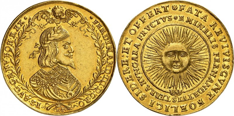 Ferdinand III, 1637-1657. 
10 Ducats 1648, Kremnitz. Buste lauré, drapé et cuir...