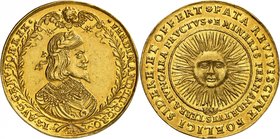 Ferdinand III, 1637-1657. 
10 Ducats 1648, Kremnitz. Buste lauré, drapé et cuirassé, à droite, dans une couronne de laurier. Au-dessus, une tête d'an...