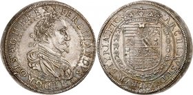 Ferdinand II, 1619-1637. 
Taler 1625, Graz. Buste lauré, drapé et cuirassé, à droite. Date au-dessous / Armoiries couronnées et entourées du collier ...