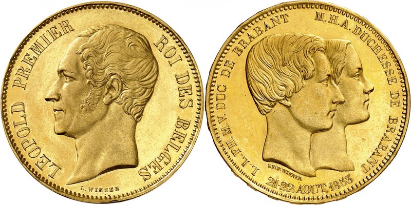 Royaume de Belgique
Léopold I, 1831-1865. 
100 francs 1853,Bruxelles. Buste nu...