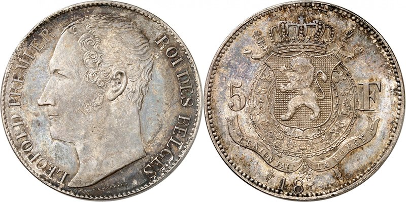 Royaume de Belgique
Léopold I, 1831-1865. 
5 Francs 18(47),Bruxelles. ESSAI en...