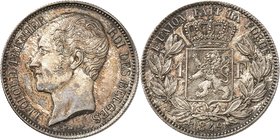 Royaume de Belgique
Léopold I, 1831-1865. 
1 Franc 1849, Bruxelles. Buste nu à gauche / Armoiries couronnées, valeur de part et d'autre, dans une co...