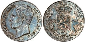 Royaume de Belgique
Léopold I, 1831-1865. 
20 Centimes 1858, Bruxelles. Buste nu à gauche / Armoiries couronnées, valeur de part et d'autre, dans un...