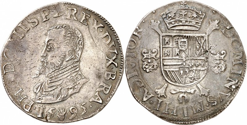 Brabant
Philippe II d'Espagne, 1555-1598. 
Ecu Philippe 1595, Anvers. Buste cu...
