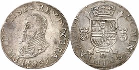 Brabant
Philippe II d'Espagne, 1555-1598. 
Ecu Philippe 1595, Anvers. Buste cuirassé à gauche. Date au-dessous / Armoiries couronnées disposées sur ...