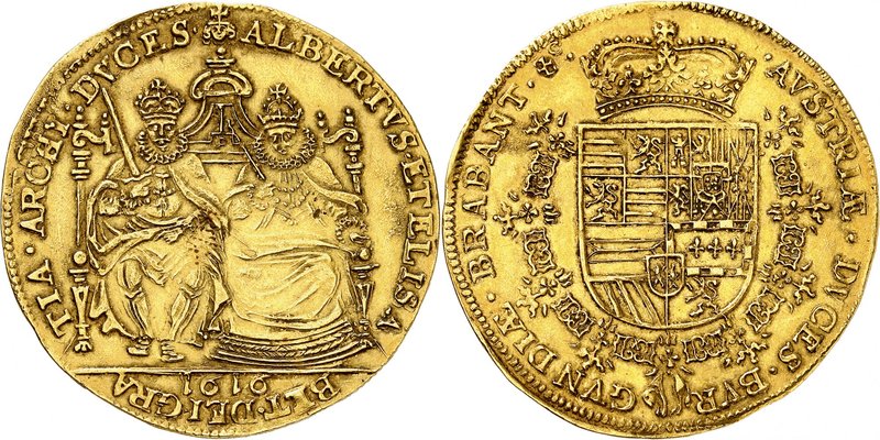Brabant
Albert et Isabelle, 1598-1621. 
Double souverain 1616, Bruxelles. Albe...