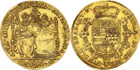 Brabant
Albert et Isabelle, 1598-1621. 
Double souverain 1616, Bruxelles. Albert et Isabelle trônant de face. Date à l'exergue / Armoiries couronnée...