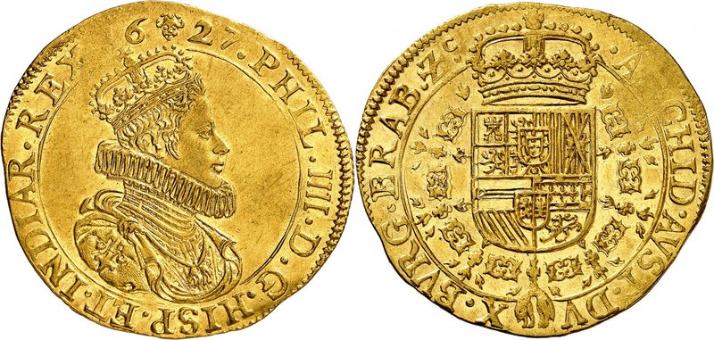 Brabant
Philippe IV d'Espagne, 1621-1665. 
Double souverain 1627, Bruxelles. B...