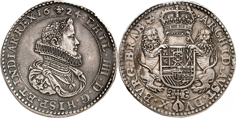Brabant
Philippe IV d'Espagne, 1621-1665. 
Double Ducaton 1624, Bruxelles. Bus...