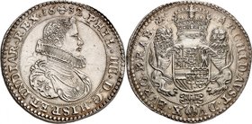 Brabant
Philippe IV d'Espagne, 1621-1665. 
Double Ducaton 1632, Bruxelles. Buste drapé et cuirassé à droite / Armoiries couronnées soutenues par deu...