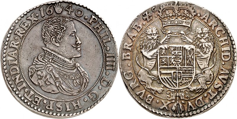 Brabant
Philippe IV d'Espagne, 1621-1665. 
Double Ducaton 1640, Anvers. Buste ...