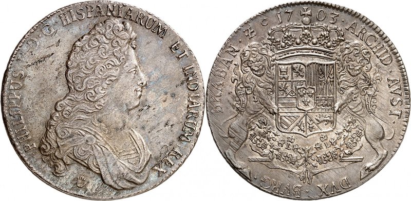 Brabant
Philippe V d'Espagne, 1700-1712. 
Ducaton 1703, Anvers. Buste drapé et...