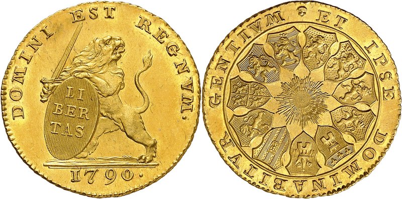 Brabant
Provinces indépendantes, 1790. 
Lion d'or ou 14 Florins 1790,Bruxelles...