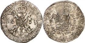 Tournai
Philippe IV d'Espagne, 1621-1665. 
Demi patagon 1653, Tournai. Croix de Bourgogne portant en cœur un briquet. Au-dessus, une couronne. De pa...